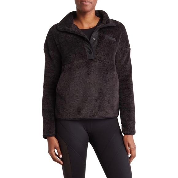 New! Spyder Faux Fur Sherpa Soft Cozy Quarter Snap Pullover Jacket - Picture 1 of 15